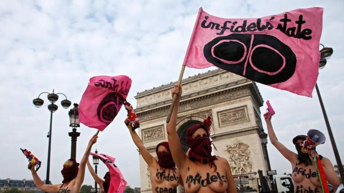Femen: Γυμνόστηθες στο Παρίσι κατά των τζιχαντιστών - Δείτε βίντεο